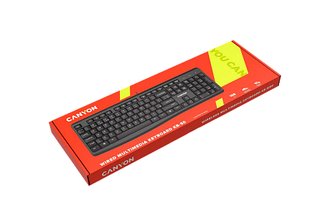 Клавиатура Canyon KB-50, Проводное, Чёрный