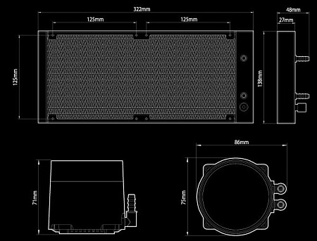 AIO Liquid Cooling Deepcool "CASTLE 280EX" (<39.8dBA, 97.03CFM, 2x140mm, RGB LED, 1600g.)