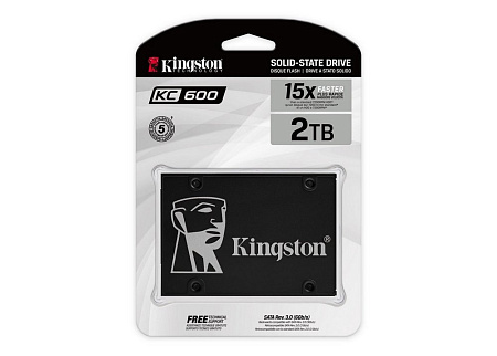 2.5" SATA SSD 2.0TB  Kingston KC600 [R/W:550/520MB/s, 90K/80K IOPS, SM2259, 3D NAND TLC]