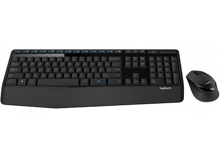 Wireless Keyboard & Mouse Logitech MK345, Media сontrols, Spill-resistant, Palm rest, 1000dpi, 3 but