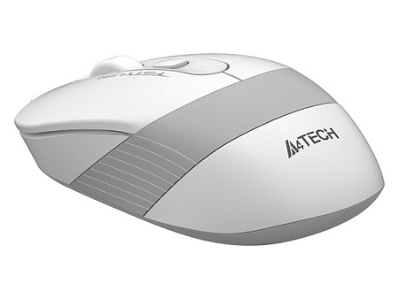 Mouse A4Tech FM10, 800-1600 dpi, 4 buttons, 108g, Ambidextrous, 4-Way Wheel, 1.5m, USB, White/Grey
