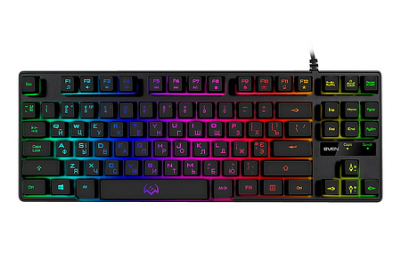 Gaming Keyboard SVEN KB-G7400, TKL, Fn keys, Backlight, WinLock, 1.8m, USB, EN/RU, Black