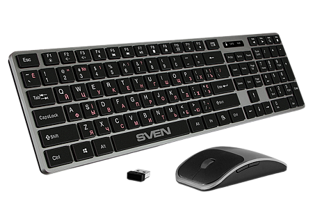 Клавиатура и мышь SVEN KB-C3000W, Беспроводное, Чёрный Клавиатура и мышь SVEN KB-C3000W, Беспроводное, Чёрный