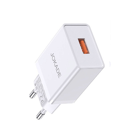 Jokade Wall Charger with Cable USB to Lightning Single Port 3A Kaer, White