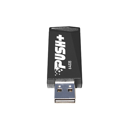 64GB USB3.2  Patriot PUSH+ Black, Capless design, Light weight of 10g (Read 45 MByte/s, Write 18 MByte/s)	, клавиатуры ,мышки ,веб камера ,коврики ,флешки , 16gb, 32gb,64gb,128gb,256gb,512,microsd,sd