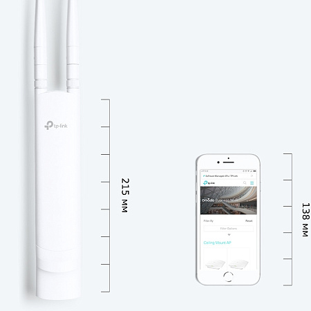 Wi-Fi N Outdoor Access Point TP-LINK "EAP110-Outdoor", 300Mbps, MIMO, Omada Centralized Mngnt, PoE Wi-Fi N Outdoor Access Point TP-LINK "EAP110-Outdoor", 300Mbps, MIMO, Omada Centralized Mngnt, PoE