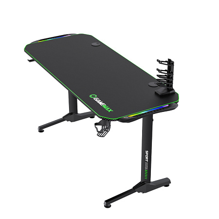 Gaming Desk Gamemax D140-Carbon RGB, 140x60x75cm, Headsets hook, Cup holder, Cable managment, RGB Le Gaming Desk Gamemax D140-Carbon RGB, 140x60x75cm, Headsets hook, Cup holder, Cable managment, RGB Le