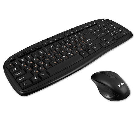 Клавиатура и мышь SVEN KB-C3600W, Беспроводное, Чёрный
