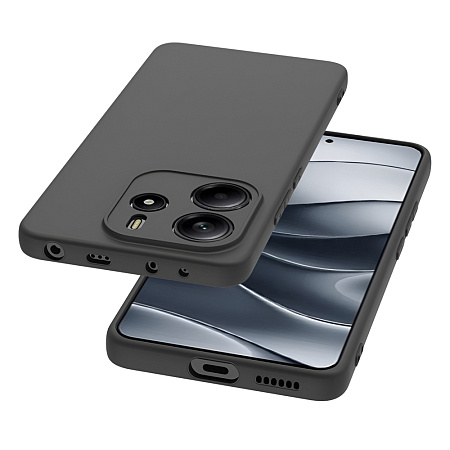 WOO Case Liquid Silicone Xiaomi Redmi Note 14 Pro 4G, Black