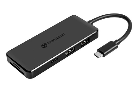 USB Type-C Hub&Card Reader Transcend "TS-HUB5C" (1xUSB-C 3.1, 2xUSB-A 3.0, 1x microSD, 1xSD-Card)