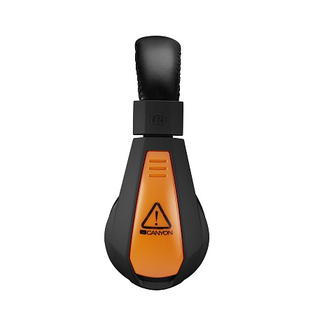 Gaming Headset Canyon Star Raider, 40mm drivers, 20-20000Hz, 32 Ohm, 100dB, 2x3.5mm, Black/Orange