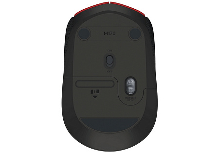 Wireless Mouse Logitech M171, 1000 dpi, 3 buttons, Ambidextrous, 69,3g., 1xAA, 2.4Ghz, Red