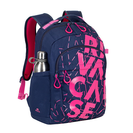 Backpack Rivacase 5430, for Laptop 15,6" & City bags, Dark Blue/Pink