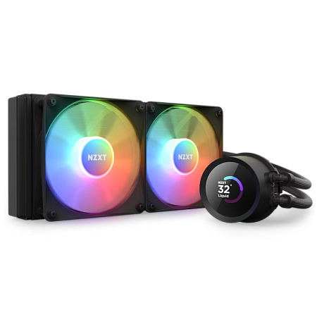 AIO Liquid Cooling NZXT Kraken 240 RGB Black (33.8dB, 78CFM, 2x120mm, 500-1800RPM, LCD 1.54", CAM)