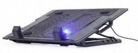 Notebook Cooling Pad Gembird NBS-1F17T-01, up to 17'', 1x150 mm fan, Adjustable angle, LED light