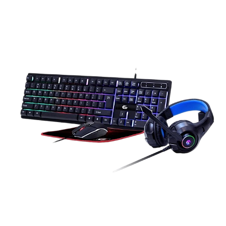 Gaming Keyboard & Mouse & Mouse Pad & Headset Gembird "Ghost" GGS-UMGL4-02, RGB, USB/3.5