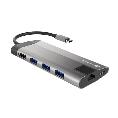 Natec Fowler Plus Hub Usb-c Multiport Adapter 8 In 1, Usb 3.0 3x, Hdmi 4k, Usb-c Pd, Rj45, Sd, Micro