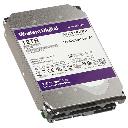 3.5" HDD 12.0TB-SATA-256MB Western Digital  "Purple Pro (WD121PURP)", Surveillance, CMR