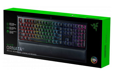 Gaming Keyboard Razer Ornata V2, Mecha-Membrane, Digital Wheel, Media Controls, Wrist Rest, Macro, R