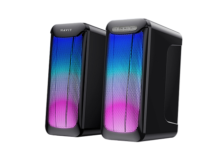 Gaming Speakers Havit SK755BT, 2x2" drivers, 2x5W RMS, 4Ohm, 3.5mm/BT, RGB, Black 