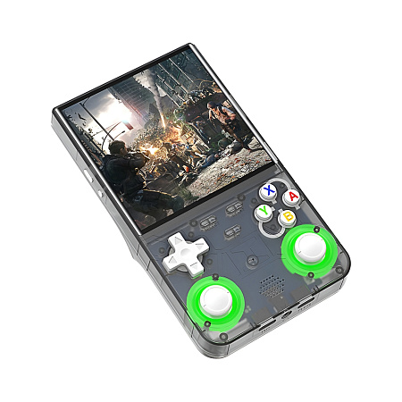 Game Console R36 Ultra Handheld, 64GB, High Performance, Black/Grey (GTA SA, God of War)