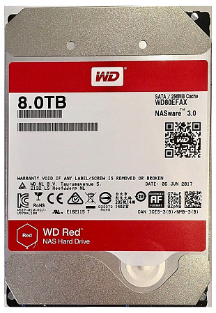 3.5" HDD  8.0TB-SATA-256MB Western Digital  "Red (WD80EFAX)", NAS, CMR