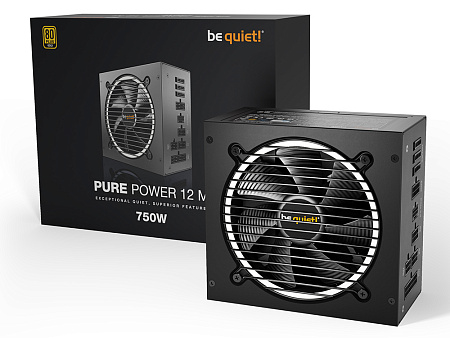 Power Supply ATX 750W be quiet! PURE POWER 12 M, 80+ Gold, 120mm, Active PFC, SR+LLC+DC/DC, ATX 3.0,