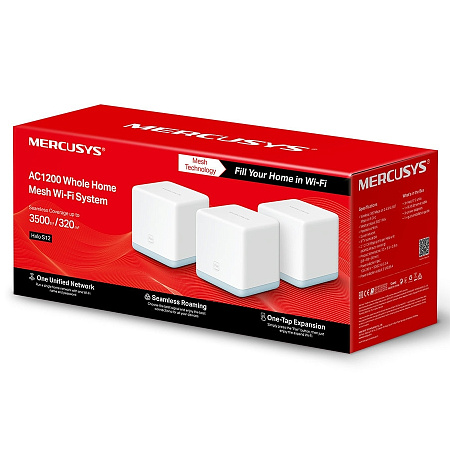 Whole-Home Mesh Dual Band Wi-Fi AC System MERCUSYS, "Halo S12(3-pack)", 1167Mbps,MU-MIMO,up to 320m2 Whole-Home Mesh Dual Band Wi-Fi AC System MERCUSYS, "Halo S12(3-pack)", 1167Mbps,MU-MIMO,up to 320m2
