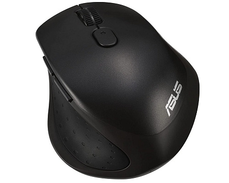 Wireless Mouse Asus MW203, 1000-2400 dpi, 6 buttons, Ergonomic, 96g, Silent, 1xAA, 2.4Ghz+BT, Black
