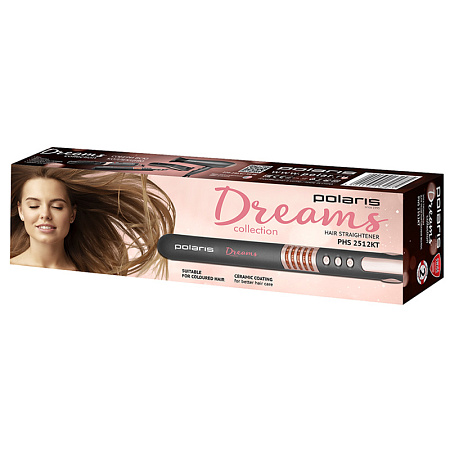 Выпрямитель для волос Polaris Dreams Collection PHS 2512KT, Чёрный | Розовый