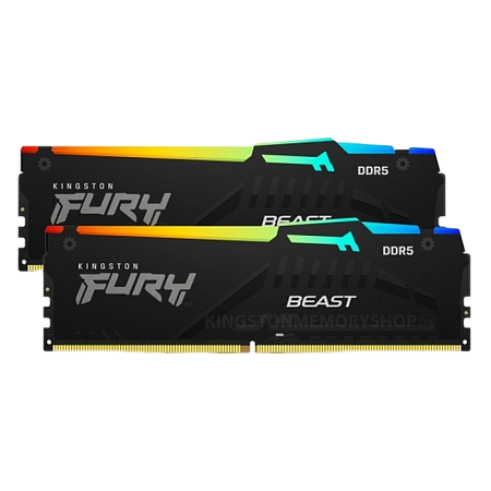 .64GB DDR5-6000MHz  Kingston FURY Beast RGB (Kit of 2x32GB) (KF560C40BBAK2-64), CL40-40-40, 1.35V, I