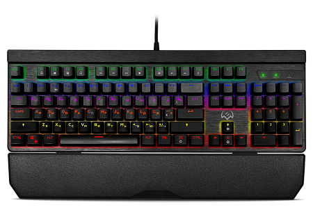 Gaming Keyboard SVEN KB-G9500, Mechanical, Blue SW, Fn keys, Programmable, Win Lock, Wrist rest, RGB