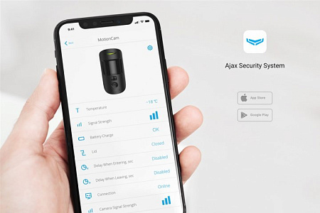 Ajax Wireless Security Motion Detector with Photo "MotionCam", Black