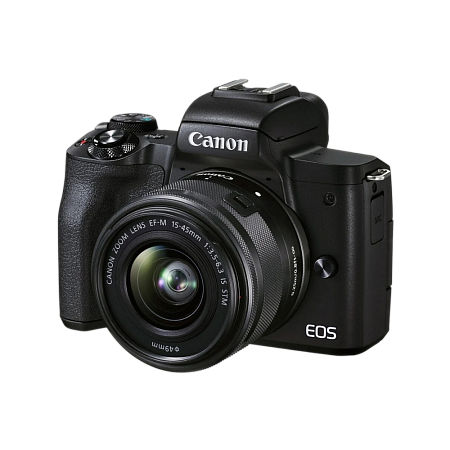 Беззеркальный фотоаппарат Canon EOS M50 Mark II + EF-M 15-45 IS + EF-M 55-200 IS, Чёрный