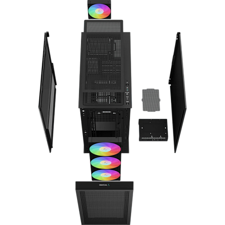 Case ATX Deepcool CH560, w/o PSU, 3x140mm & 1x120mm ARGB, USB-C, USB3.0, Front Mesh, Hybrid Side pan
