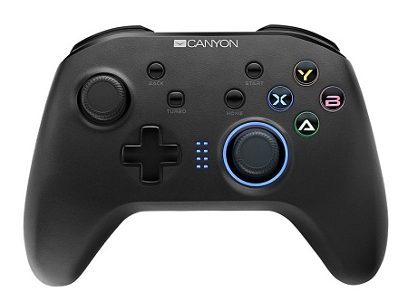 Wireless Gamepad Canyon GPW3, 16 buttons, Dual vibration, Motion sensor, 600mAh, Button backlight