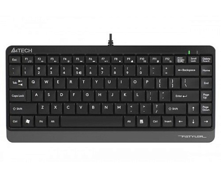 Keyboard A4Tech FK11, Compact, 12Fn Keys, Laser Engraving, Splash Proof, USB, 1.5m, EN/RU/RO, Black/