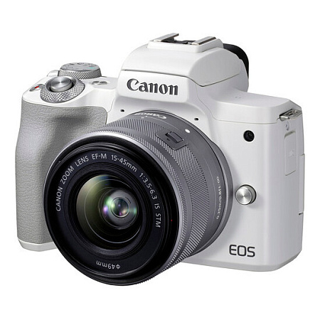 Беззеркальный фотоаппарат Canon EOS M50 Mark II, White + EF-M 15-45 IS, Белый