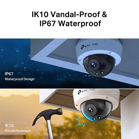 TP-Link Dome Outdoor Network Camera, "VIGI C230I", 4mm, 3MP, IK10, IP67, PoE