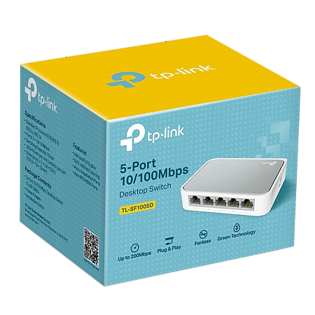 .5-port 10/100Mbps Desktop Switch  TP-LINK "TL-SF1005D", Plastic Case