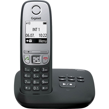 DECT/GAP Phone Gigaset A415 Black/Silver, Alphanumeric B/W illuminated TFT 1.8", AOH, Caller ID, Handsfree,Large numbers,illuminated keyboard,Standby , iphone, xiaomi, samsung, oppo, чехол, стекло