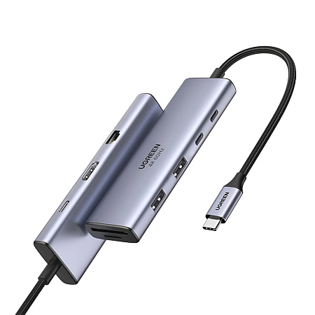 UGREEN Docking Station 9in1 USB-C to 1*HDMI 4K@60Hz + 2*USB-A3.0 + 2*USB-C3.0 + 1*LAN + 1* SD + 1*TF + PD 100W | CM498, Black UGREEN Docking Station 9in1 USB-C to 1*HDMI 4K@60Hz + 2*USB-A3.0 + 2*USB-C3.0 + 1*LAN + 1* SD + 1*TF + PD 100W | CM498, Black