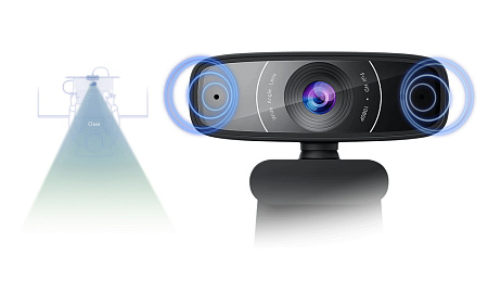 PC Camera Asus C3, 1080p/30fps, FoV 78°, Fixed foucus, 360° Rotation, Dual Microphone
