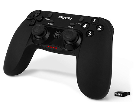 Wireless Gamepad SVEN GC-3050, 4 axes, D-Pad, 2 mini joysticks, 13 buttons, Vibration feedback, Soft