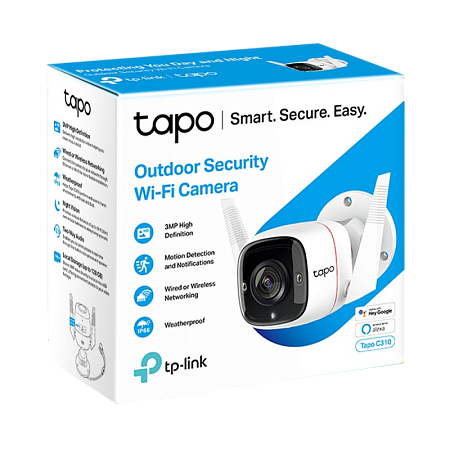 TP-Link Outdoor TAPO C310, 3Mpix,  f/2.2, Sensor 1/2.7", IP66, Wi-Fi/LAN Camera