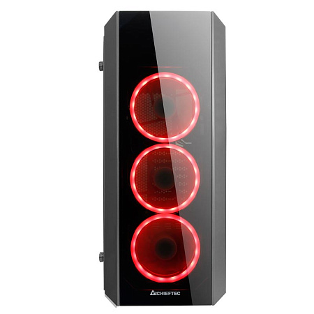 Case ATX Chieftec SCORPION II, w/o PSU, 0,6mm, 4x120mm RGB Ring, Front & Side Tempered Glass, 2xUSB3