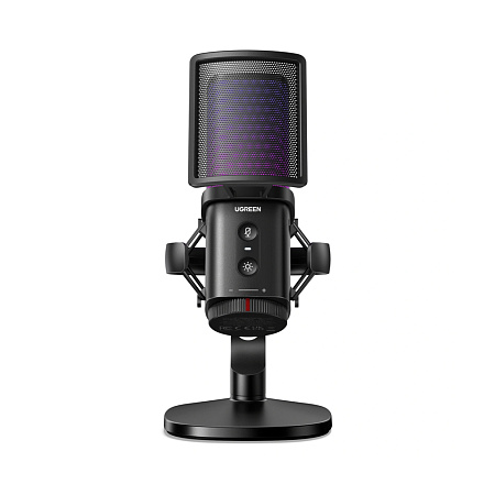 UGREEN Gaming Microphone, Mic for PC 24bit/96kHz, with Quick Mute, Pop Filter, Shock Mount, Volume Knob, Black UGREEN Gaming Microphone, Mic for PC 24bit/96kHz, with Quick Mute, Pop Filter, Shock Mount, Volume Knob, Black