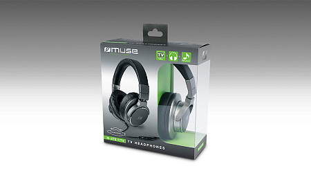 TV Headphones  MUSE M-275 CTV Blac, Cable 6m, 3.5/6.3mm adaptor; 3.5mm/RCA adaptor