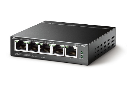 .5-port 10/100M TP-LINK PoE Switch, TL-SF1005LP, with 4 Port PoE, 41W Budget, steel case
