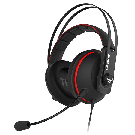 Игровая Гарнитура ASUS TUF Gaming H7 Core, Проводной аналоговый, Чёрный/Красный Игровая Гарнитура ASUS TUF Gaming H7 Core, Проводной аналоговый, Чёрный/Красный